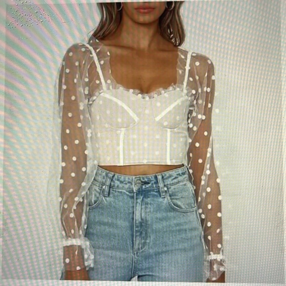 RUNAWAY THE LABEL Mesh Bustier Hello Molly Swiss Dot Corset - Picture 3 of 16